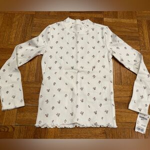 OshKosh B'gosh White Floral Long Sleeve Top Size 6-6x. NWT